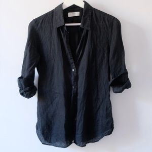 Uniqlo Black Linen Shirt